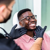 Man smiling in the dental chair