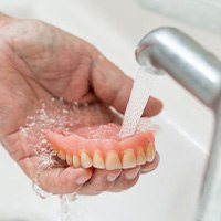 Denture is washed