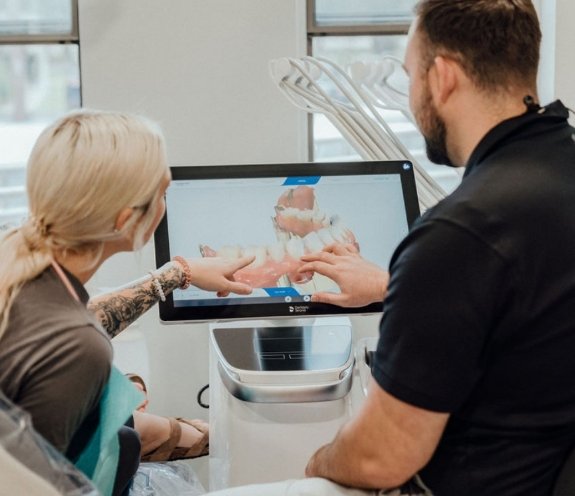 doctor showing patient results