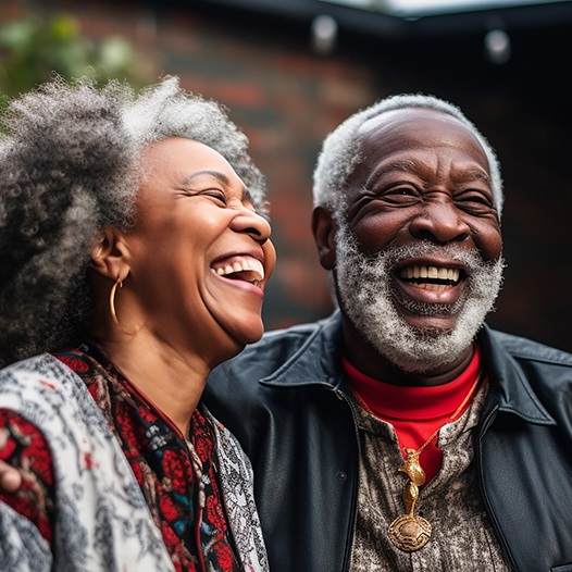 smiling older couple