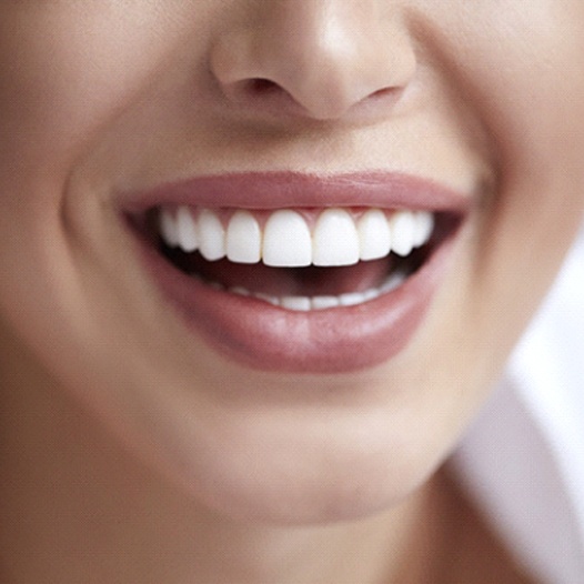 closeup of white smile